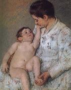 Mary Cassatt Baby-s touching oil painting